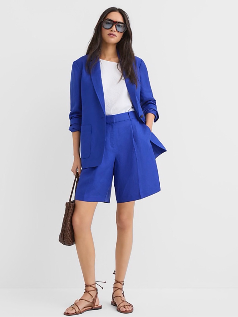 LOFT Royal Blue Tailored Blazer & Shorts Set